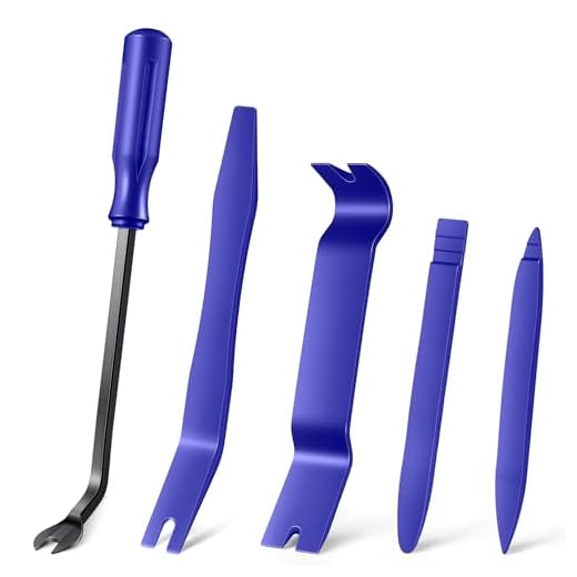 LivTee 5 pcs Auto Trim Removal Tool Kit, Interior Door Panel Clip Removal Set for Vehicle Dash Radio Audio Installer (Blue)
