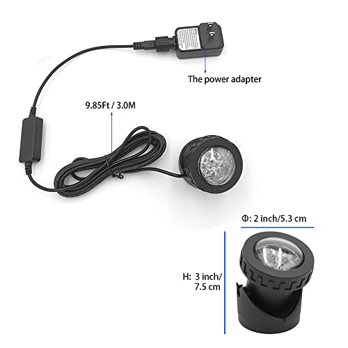 Image of Colored Pond Lights with Timer, RGB Weighted Fountain Lights IP68 Waterproof Submersible Dimmable Outdoor Landscape Lights for Pond Fountain Garden, 1 Light