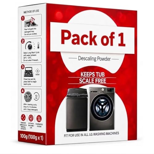Image of VD Creative Washing Machine Cleaner Powder |Descaler for Front Load & Top Load Washing Machines|Drum & Tub Deep Cleaning Powder | Pack of 1 (100 Gm /Pack)|With LG SCALGO (Packaging May vary)