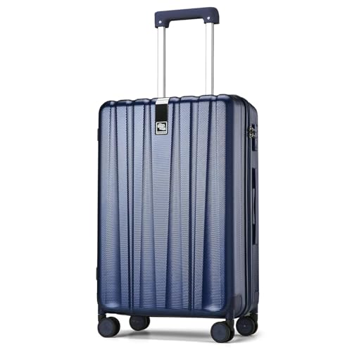Image of Hanke 29 Inch Luggage Suitcases With Spinner Wheels Lightweight PC hardside Rolling Suitcase With Travel Lock, Checked-Large 29-Inch(Dark Blue)