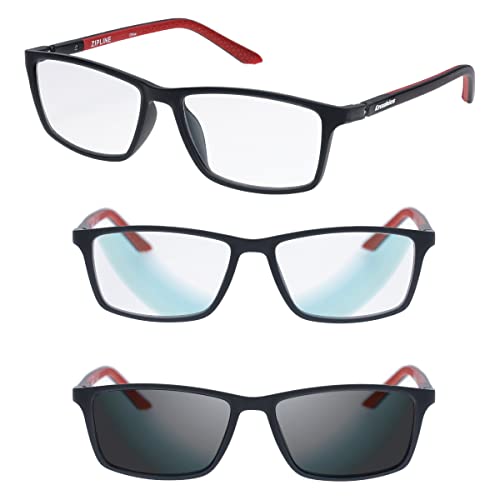 Image of Croakies Zipline Photochromic Progressive Eyewear | UV400 Sunglass for Outdoor | Bluelight Eyeglass for HEV Devices | Bundle
