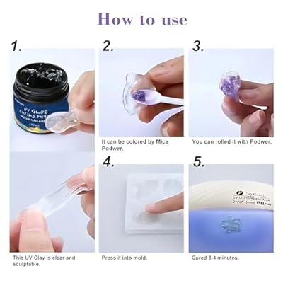 UV Light Curing Putty Uv Resin Uv Clay for Model Kit Repairs & Detailing Multi-Purpose Adhesive High Hardness Quick-Curing for Crafts, Repair, Nails, 3D Print Fixes 100g