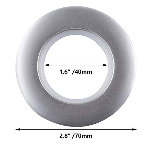 32 Pack Curtain Grommets,DeSS Inner Diameter 1-9/16(40mm) Curtain Eyelet Rings Nanoscale Low Noise Roman Ring (Matt Silver)
