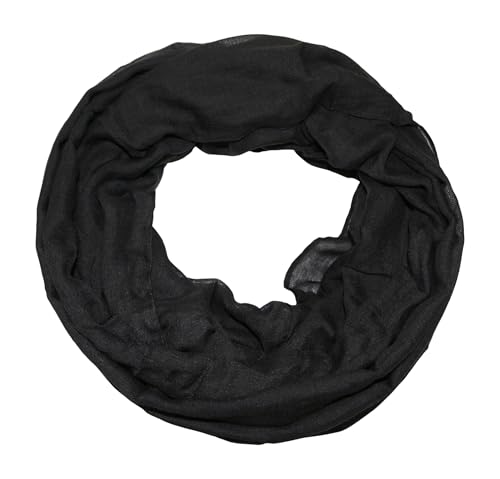 beybey® Basic Damen Loopschal aus Viskose & Baumwolle und in vielen Farben. Perfekte Geschenkidee! (schwarz)
