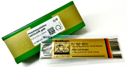Antilope Jewelers Saw Blades #2/0 Jewelry Making Pack of 144 pcs. Made in German