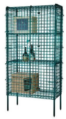 24 in. W x 48 in. L x 63 in. H Epoxy Security Cage - Green