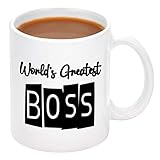 Worlds Greatest Boss Worlds Best Boss Mug Boss Coffee Mugs for Men Women Funny Mugs Cups for Boss Him Gifts for Your Boss Male Boss Day Presents Gifts 11 Oz White