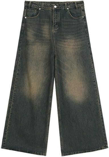 Wide Leg Jeans Men Y2k Baggy Hip Hop Grey Jeans Casual Loose Fit Skater Denim Pants Vintage Oversized Pants Streetwear - Image 6