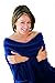Deluxe Fleece Blanket with Sleeves and Pockets, Super Cozy Warm Microplush Adult Sofa Wearable Throw Robe for Women and Men, Blue