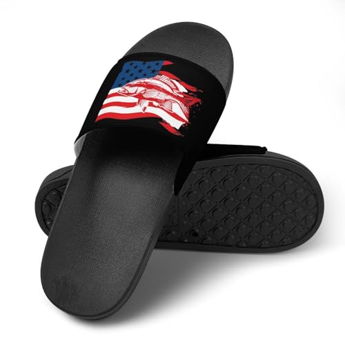 American Fish Flag House Sandals Non-Slip Bathroom Slippers Beach Summer Shoes for Men Women4