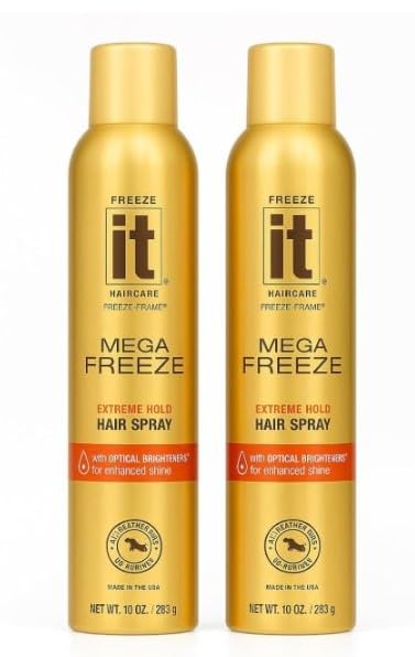 F.reeze It Mega Extreme Hold Hair Spray Original 10 oz Pack of 2 It Hairspray for Women Hair Spray Mega Extreme Hold Hairspray for Long-Lasting Style