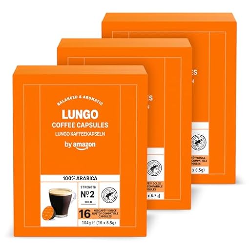 by Amazon Cápsulas De Café Lungo, en cápsulas compatibles con dolce gusto, 48 cápsulas (3 paquetes de 16) | Ya disponible en tu tienda friki favorita! En mundofriki.es!