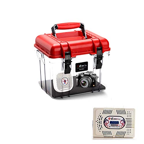 Luftentfeuchter Stoßfest Trocken Aufbewahrungsbox mit Hygrometer - Case für digitale Gadgets, GoPro-Kamera, Objektiv, Zubehör, transparentes