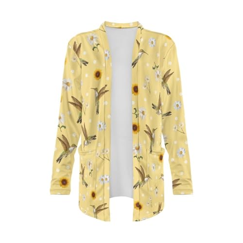 Womens Open Fron Cardigan Sweaters Long Sleeve Oversized Casual Tops Loose Lightweight Daily Coats with Pockets4