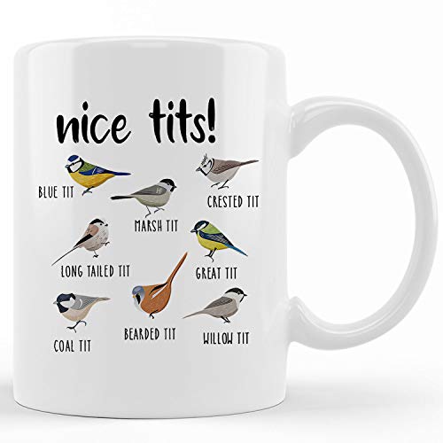 nice tits bird mug, Nice tits mug, Fowl Language Bird Mug, Premium Quality Funny Novelty, Gift For Bird Lovers Mug, funny Ceramic novelty coffee mugs 11oz, 15 oz, Tea Cup Gift Present Mug for Christm
