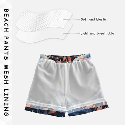 Pigsaly Boys' Swim Board Shorts Cute Pink Fish Boy's Swim Trunks Kids Swimwear 3T4