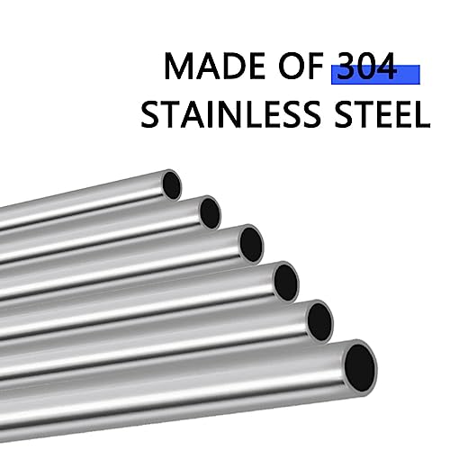 Image of 5 /16 inch OD 304 Stainless Steel Tube, Thickened Pipe Wall & Weldable Tubing, Round Metal Pipe Industrial Straight Tube 12 inch Length (4 Pcs)