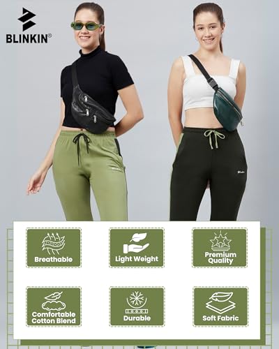 Image of BLINKIN Women's Relaxed Fit Mid Rise Cotton Pajamas Combo, Pack of 2-The Ultimate Track Pants : Ideal Lower for Night Wear & Comfort Wear