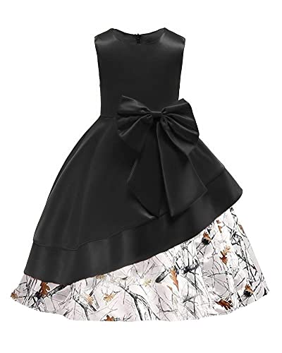 YINGJIABride Junior Bridesmaid Dresses Camo and Satin Flower Girl Pageant Dress