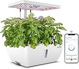 iDOO Hydroponics Growing System Kit 12Pods WiFi, Christmas Gifts for Women Mom, Indoor Herb Garden with LED Grow Light for Home, Built-in Fan, AutoTimer, 6.5L Large Tank Plant Germination Kit, White