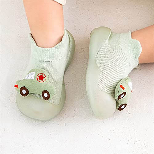 Generic Baby Shoes Toddler Walking Infant Boys Girls Animal Cartoon Socks Shoes Toddler Fleece WarmThe Floor (Green, 9 Toddler)2