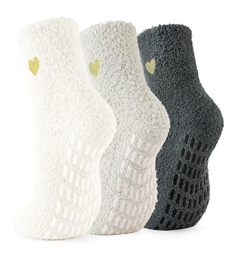 Image of Slipper Socks for Women Men Grip Hospital Socks with Grips Fuzzy Non Slip Warm Womens Gifts