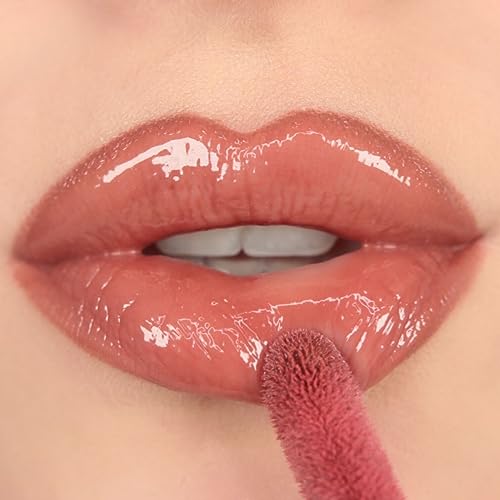 Image of Revolution, Pout Bomb Plumping Lip Gloss, High Shine, Rich Glossy Pigment, Infused with Vitamin E, Cookie Deep Nude, 0.15 fl oz (Pack of 2)