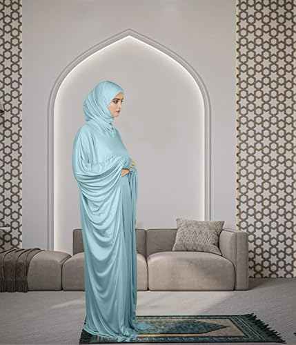 Image of Mehar Namazi Muslim Prayer Dress for Women |Modest Islamic Namaz Dress with Hijab | Soft Strechable Fabric Zunaira Farasha Namaz Outfit
