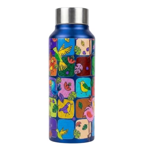 Image of VOIK Printed Stainless Steel Water Bottles for Kids, Office, Sports & Travel (750 ML) (Flamingo-Screw)