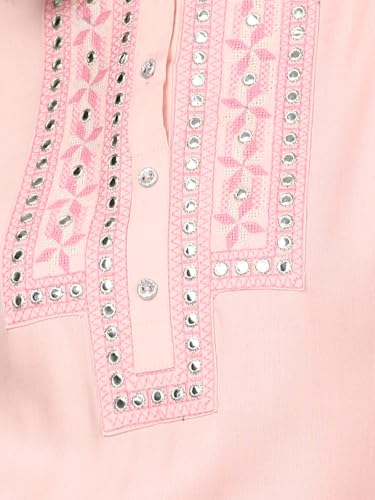 Image of rangita Women's Rayon Relaxed Fit A Line Calf Length Embroide A-Line Kurti | Kurta