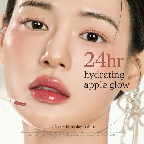 Image of NOONI Korean Lip Oil - Applevanilla | Long-Lasting, Moisturizing, Plumping, Revitalizing for Dry Lips, Waterproof, No Peel Off, Korean Tint, Hydrating Lip Stain, Nourishing Crystal Clear, 0.12 FL Oz