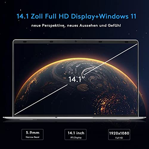 Auusda Laptop 8GB DDR4 256GB SSD Win 11Pro Intel Celeron J4105 PC (Up to 2.8Ghz), 14.1 Inch Notebook with Mini HDMI, USB-Ax2, Micro SD Card Slot, Camera, Windows 11 Pro, 3TB Storage Upgrades – Bild 6