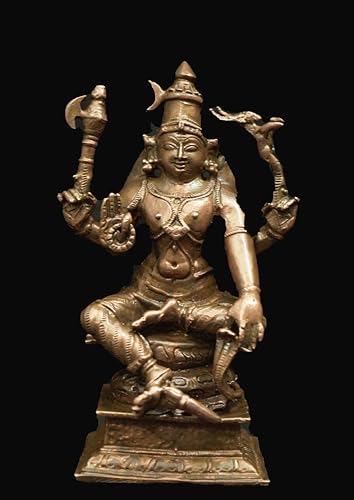Image of Copper Idols of god Lord Shiva, with Nandi Idol, 3.7 inch, 470, Patina Antique Finish, Pack of 1 Piece