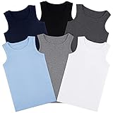 Cooraby 6 Pack Toddler Tank Top Kids Undershirts Soft Undershirt for Boys and Girls