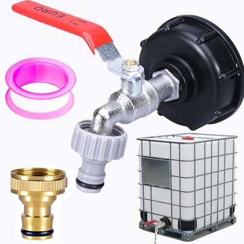 HUFHNWSO Bouchon Cuve,IBC Robinet Cuve 1000l,1/2,Raccord Cuve 1000 litres,s60 x 6 IBC Adaptateur...