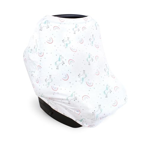 Image of Hudson Baby Unisex Baby Multi-use Car Seat Canopy, Glitter Unicorn, One Size