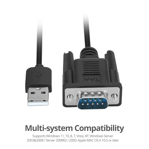 Adaptateur USB vers RS-232 DB9 FTDI compatible Windows et Mac pour terminal série