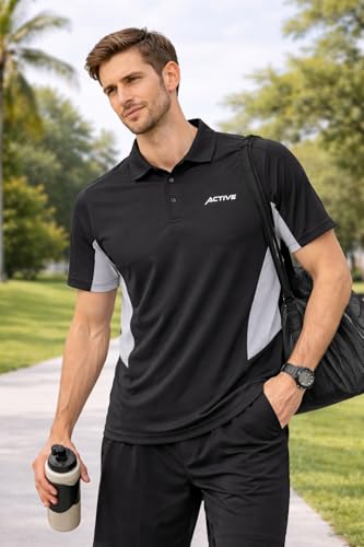 Image of Raves Mens Performance Collared Polo Shirt | Quick Dry, Lightweight, Breathable Sports & Everyday Wear Polo | Athletic Fit