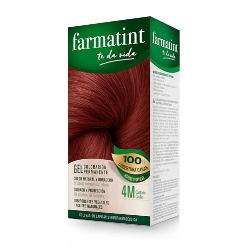 Farmatint Gel 4M Castaño Caoba, Tinte Cabello Sin Amoníaco, 135 ml