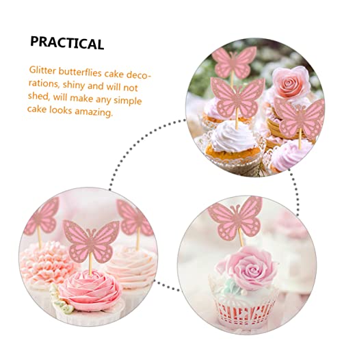 Toddmomy 2 Conjuntos De Suporte De Bolo Borboleta Decoração De Cupcake Revelação De Gênero Lembranci