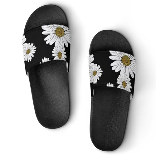 Claquettes femme marguerite blanche pour vos moments de détente à la maison