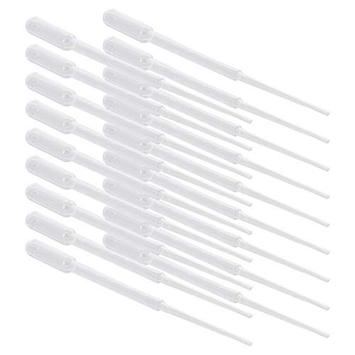 Image of Othmro 200Pcs 3ml Disposable Plastic Transfer Pipettes,Calibrated Dropper Clear Pipettes Liquid Dropper Suitable for Ear Eye Essential Oils Makeup, Science Laboratory, DIY Art 185mm Length