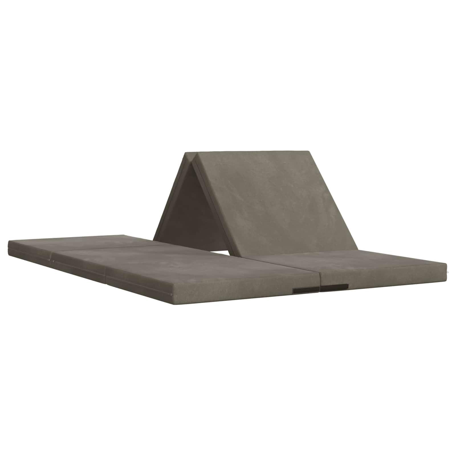 Sofa rozkładana 140 x 67 x 15 cm jasnoszara poliestrowa