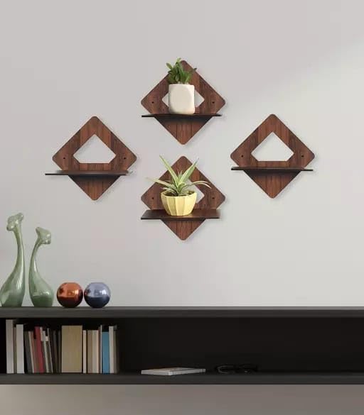 KiaNic Decor Wall MDF Wooden Wall Shelf Shelves Art Hanging Decor for