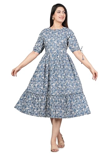 Kuruti B Sheets Cotton Kurti - Printed Women's Kurta - Traditional Indian Elegant Casual/Office Outfit Grey