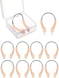 Pelopy 10 Pieces Silicone Nose Plugs Swimming Nose Clips Training Swimmer Protector with Steel for Adults Competition Using(Adult Size)