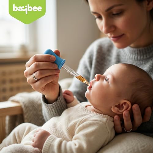 Image of Baybee Medicine Dropper for Baby | BPA-Free Multipurpose Soft Silicone Bulb Baby Feeder for Medicine, Syrup, Vitamins | Easy-to-Clean & Reusable Oral Filler Dropper 5ml (Blue)
