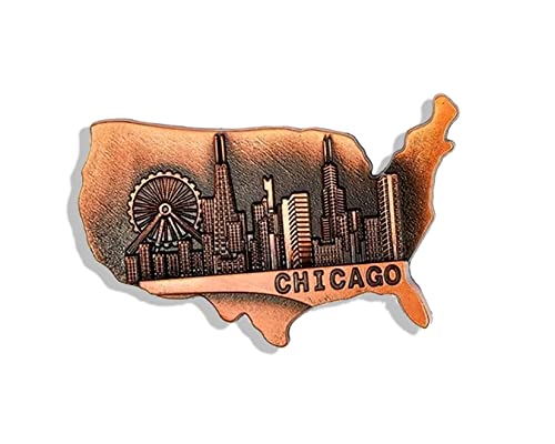 Set of 1 Chicago Printed Fridge Magnet Set Funky and Quirky Designs || MDF Wood Material Magent for Fridge Decoration || Fridge Magnets Refrigerator Stylish Set Kitchen