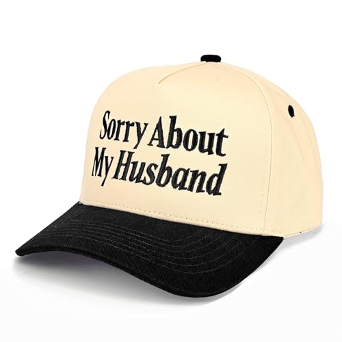 Premium Embroidered Hat | Sorry About My Husband Hat (US Alpha One Size Black/Natural)