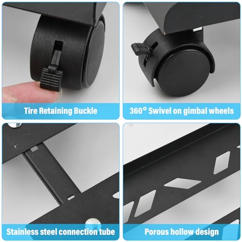 soporte para CPU y Ordenador con Ruedas de Bloqueo, Móvil Soporte Torre PC Ajustable para Torre de Sobremesa Computadora Negra ((49×19.5-25cm)) - imagen 4